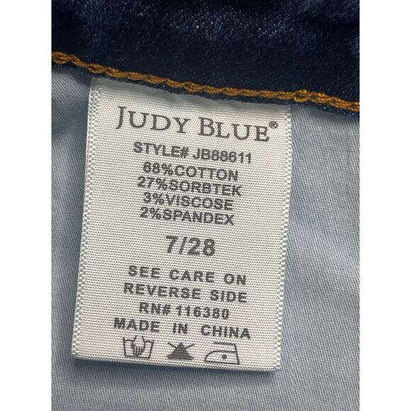 JUDY BLUE HIGH WAIST TUMMY CONTROL FLARE JEANS Raw hem, size 7/28, MSRP $89 - Picture 11 of 15